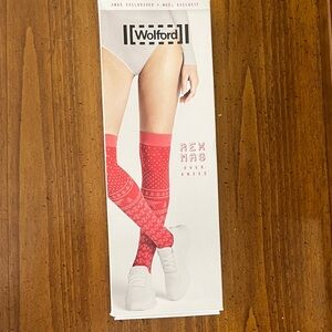 Wolford Festive Red Over-Knee Socks - Size Small